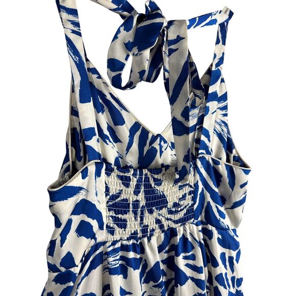 ALEXIS for‎ Target Botanical Tie Strap Asymmetrical Maxi Dress Blue Size Small - Picture 9 of 12